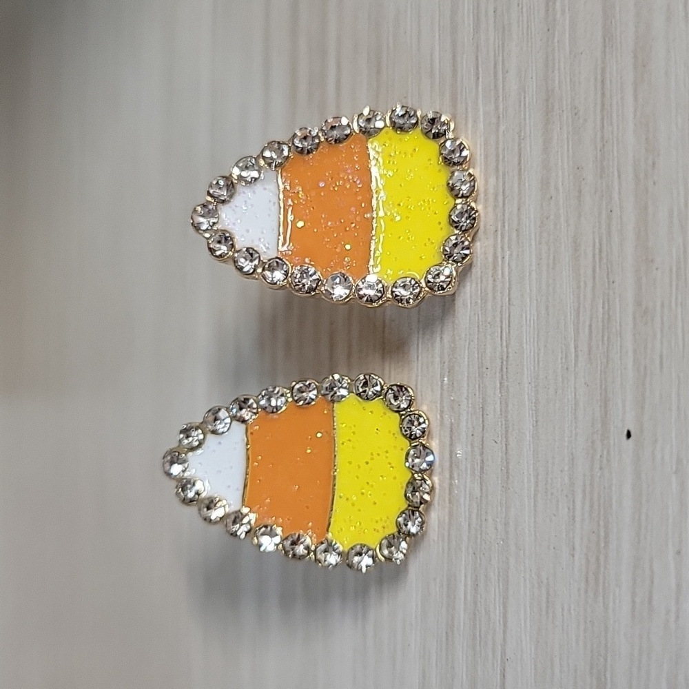 CANDY CORN SPARKLE EARRINGS - Picture 4 of 6